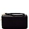 777MG-LP Saffiano Double Zipper Wristlet Wallet