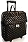 QUILTED DESIGN FASHION TRAVEL LUGGAGE WITH CHAIN ACCENT