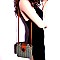 8033P-LP Woven Bamboo Push-Lock Boxy Crossbody Shoulder Bag