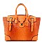 Snake Print Embossed Belted Celebrity Tote