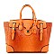 Snake Print Embossed Belted Celebrity Tote