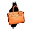 Padlocked Oversize Leather Like Tote