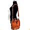 Genuine Round Fringed Drawstring Hobo