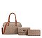 3-IN-1 OVAL PRINTED DUFFLE BOSTON BAG WITH CROSSBODY AND WALLET SET