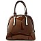 Boutique High Quality Accent Patent Dome Satchel