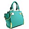 Modern Metal & Chain Accent Medium Satchel