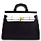 Professional Large Boxy Shape Saffiano Satchel