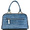 Boxy Shape Snake Print Medium Satchel