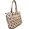 81017B-LP Matte Geometry Patchwork Light-weight Shopper Tote