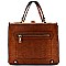 Gold Accent Lizard Skin Print Boxy Shape Satchel