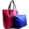 81056-LP Front Pocket 2 in 1 2 Tone Tote