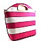 Bright Color Stripes Snake Print Satchel