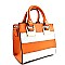 Authentic Crocodile Sequence Stripe Print Satchel