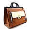 Color Block Pocket Hand-Hold Satchel