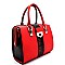 81391-LP Snake Trim Saffano Turn-lock Accent Boston Satchel