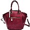 81243-LP Tassel Accent Whipstitched Tall Tote