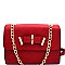 81288-LP Bow and Chain Accent Crossbody Shoulder Bag