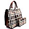 [S]81426-LP Plaid Print Classic Satchel SET