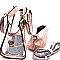 81472-LP Chained Hardware Accent Clear 2 in 1 Wing Satchel