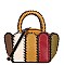 Stitched Color Block Patchwork Satchel