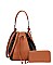 2 in 1 Drawing Hobo Bag With Wallet