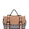 Plaid Print Belted Medium Flap Satchel Shoulder Bag MH-8512C