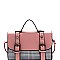 Plaid Print Belted Medium Flap Satchel Shoulder Bag MH-8512C
