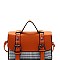 Plaid Print Belted Medium Flap Satchel Shoulder Bag MH-8512C