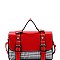 Plaid Print Belted Medium Flap Satchel Shoulder Bag MH-8512C