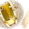 87016-LP Crystal Rhinestone Draped Ring Handle Ball-Shape Hard Clutch