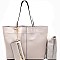87037-LP Oversized 2 in 1 Shopper Tote with Leashed Pouch