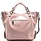 87064-LP Tassel Accent Whip stitched Over-sized Satchel