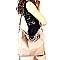 87064-LP Tassel Accent Whip stitched Over-sized Satchel