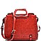 87077-LP Handle Accent Whipstitched Satchel