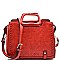 87077-LP Handle Accent Whipstitched Satchel