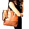 87086-LP Snake Print Embossed Two-Tone Tall Tote