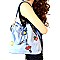 87208-LP Cartoon Emoji Patch Canvas Drawstring Hobo