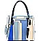 87218-LP Tassel Accent Geometric Color Block Satchel