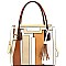 87218-LP Tassel Accent Geometric Color Block Satchel