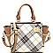 87224-LP Chain Accent Checker Print Satchel