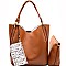 87231-LP Zipper Accent 2 in 1 Hobo