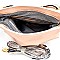 87244-LP Tassel Accent Stitched 2 Tone 2 Way Shoulder Bag