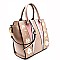 87245-LP  Flower Embroidery Colorblock 2 Way Wing Satchel