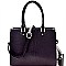 Ostrich Print Hardware Accent Classy Satchel SET