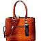 Ostrich Print Hardware Accent Classy Satchel SET