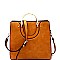 87452-LP Metal Handle Accent Structured Satchel