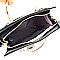 87452-LP Metal Handle Accent Structured Satchel