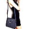 87452-LP Metal Handle Accent Structured Satchel