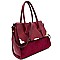 87460-LP Snake Print Velvet 3 Compartment Flap Satchel