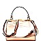 87492-LP Color Block Metallic Frame Satchel